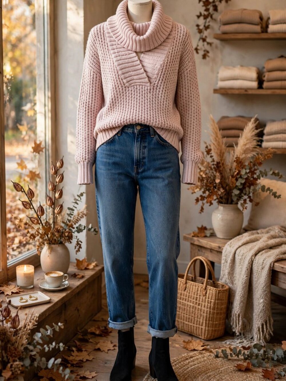 Caslon Light Pink Cowl Neck Sweater Size XS Fall